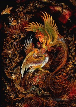  Miniatures Painting - phoenix Persian Miniatures birds